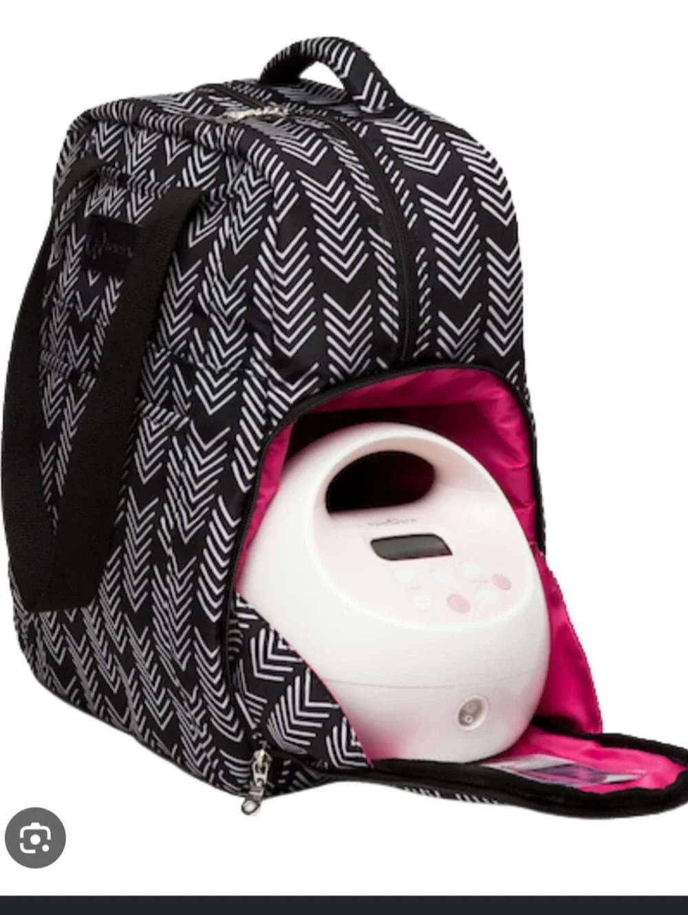 Sarah Wells-Kelly Breast Pump Backpack (B&W)